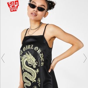 DollsKill DRAGON PRINT SATIN DRESS